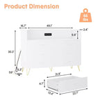 Commode de chambre avec lumières LED, commode 6 tiroirs avec station de charge, commode de rangement en bois pour entrée