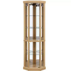 Meuble d'angle avec portes et étagères en verre, Vitrine d'angle pour salon