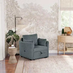 Chaise longue convertible avec port USB et 2 oreillers, canapé-lit simple gigogne