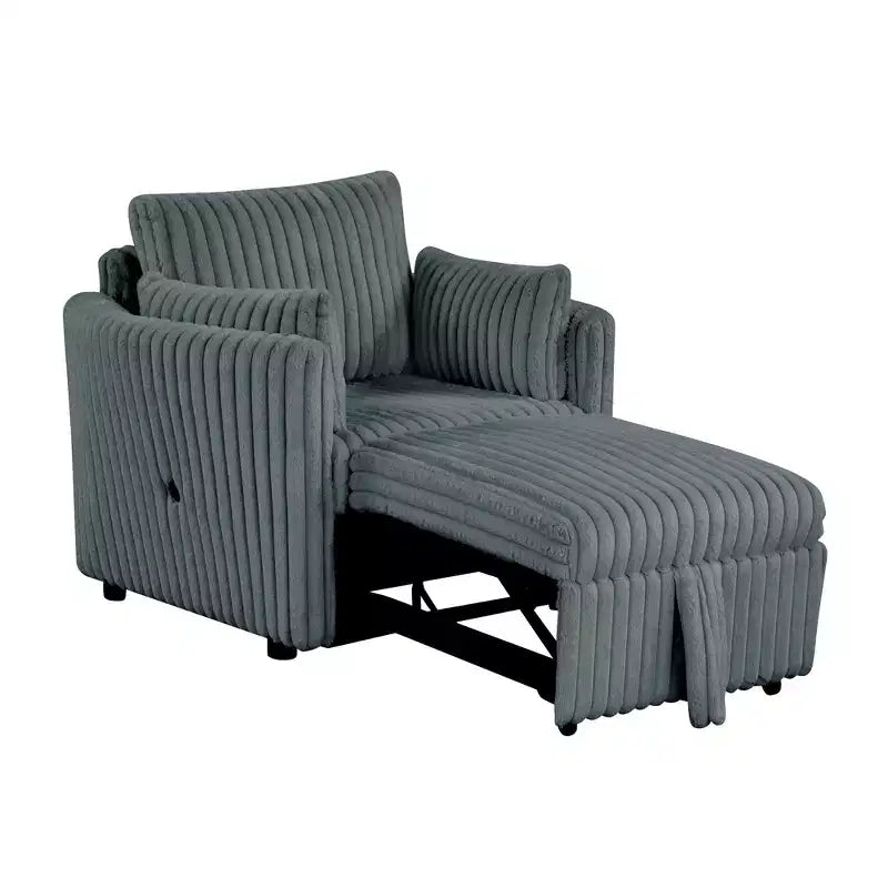 Chaise longue convertible avec port USB et 2 oreillers, canapé-lit simple gigogne