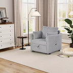 Chaise longue convertible avec port USB et 2 oreillers, canapé-lit simple gigogne