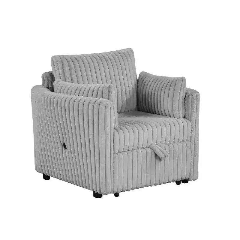 Chaise longue convertible avec port USB et 2 oreillers, canapé-lit simple gigogne