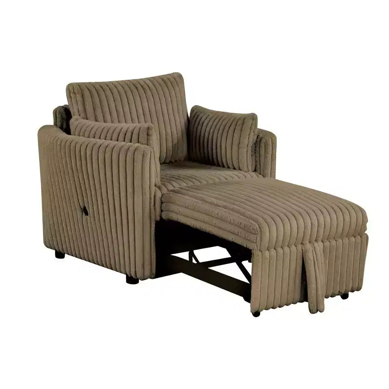 Chaise longue convertible avec port USB et 2 oreillers, canapé-lit simple gigogne
