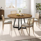 Table à manger ronde, style industriel avec piètement en métal