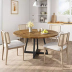 Table à manger ronde, style industriel avec piètement en métal