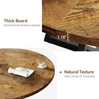 Table à manger ronde, style industriel avec piètement en métal