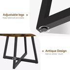 Table à manger ronde, style industriel avec piètement en métal