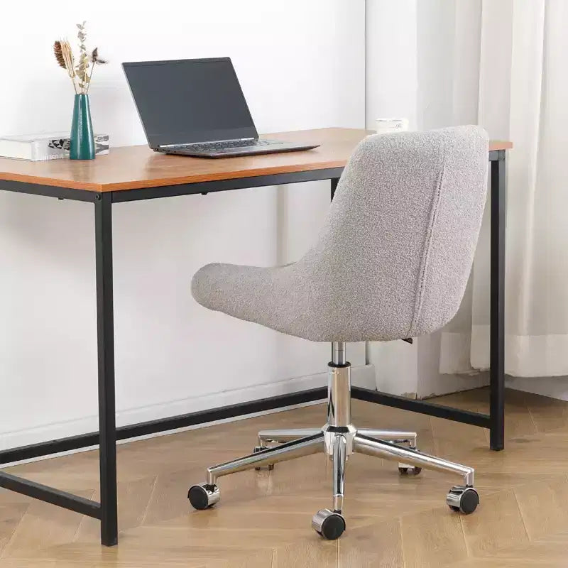 Chaise de bureau moderne réglable en polaire Teddy, petite chaise pivotante pour bureau, étude et studio