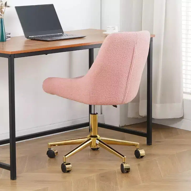 Chaise de bureau moderne réglable en polaire Teddy, petite chaise pivotante pour bureau, étude et studio