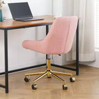 Chaise de bureau moderne réglable en polaire Teddy, petite chaise pivotante pour bureau, étude et studio