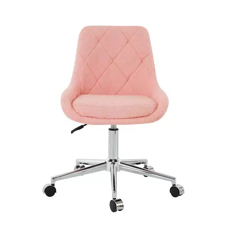 Chaise de bureau moderne réglable en polaire Teddy, petite chaise pivotante pour bureau, étude et studio