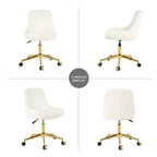Chaise de bureau moderne réglable en polaire Teddy, petite chaise pivotante pour bureau, étude et studio