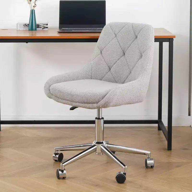 Chaise de bureau moderne réglable en polaire Teddy, petite chaise pivotante pour bureau, étude et studio