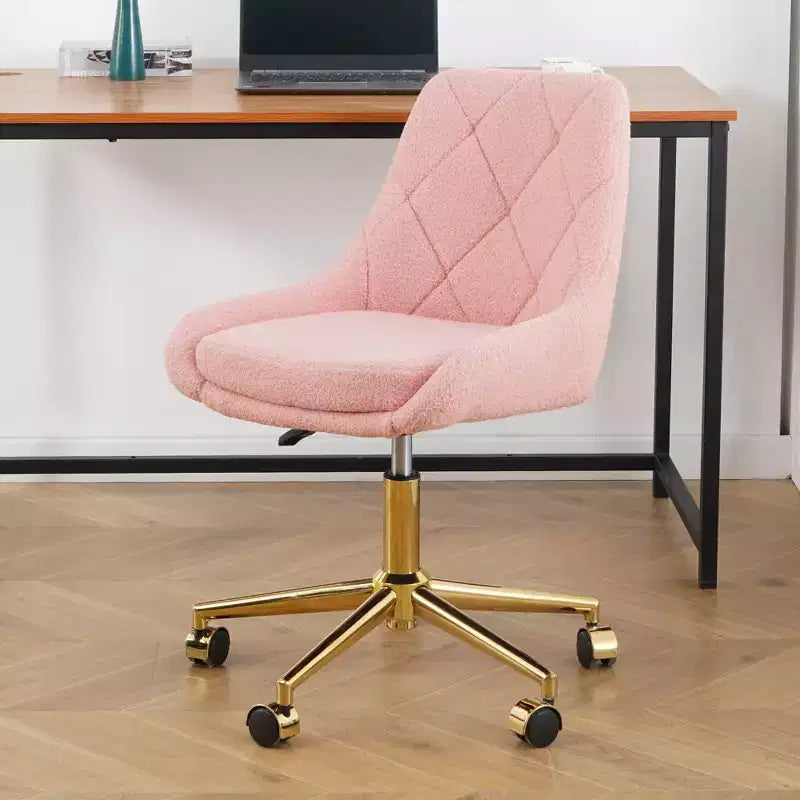 Chaise de bureau moderne réglable en polaire Teddy, petite chaise pivotante pour bureau, étude et studio