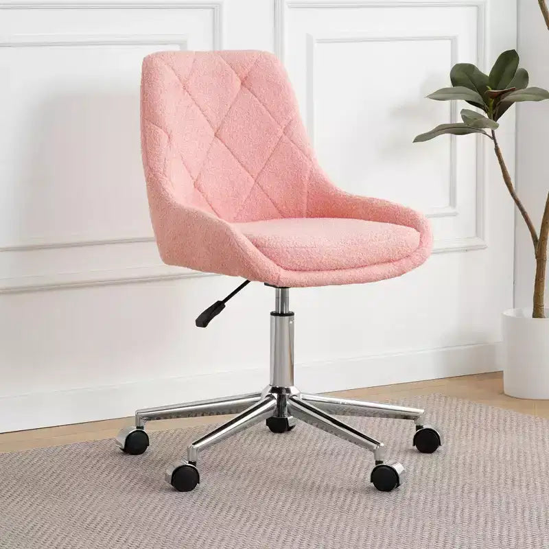 Chaise de bureau moderne réglable en polaire Teddy, petite chaise pivotante pour bureau, étude et studio