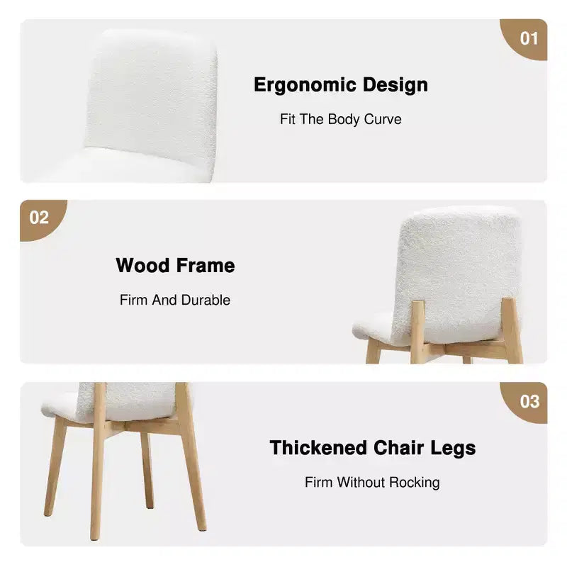 Chaise de salle à manger avec pieds en bois pour la cuisine et la salle à manger