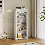 Vitrine d'affichage moderne à arche avec 4 étagères, meuble de rangement autoportant pour salon, couloir et bureau, blanc