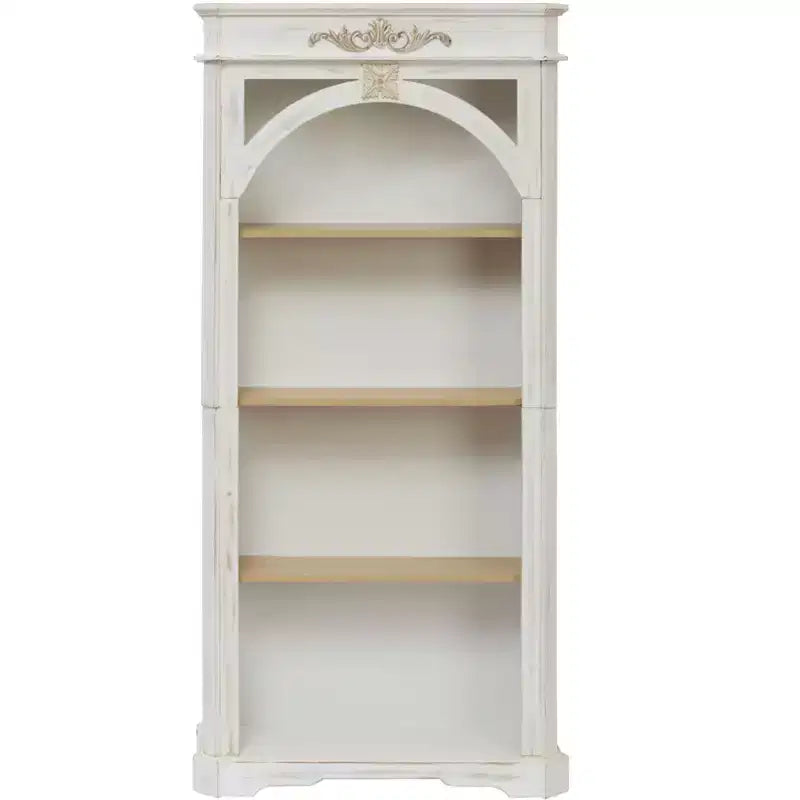 Vitrine d'affichage moderne à arche avec 4 étagères, meuble de rangement autoportant pour salon, couloir et bureau, blanc