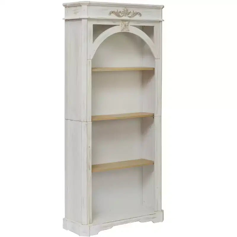 Vitrine d'affichage moderne à arche avec 4 étagères, meuble de rangement autoportant pour salon, couloir et bureau, blanc