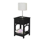 Table de chevet à 1 tiroir avec motif latéral octogonal, étagères à deux niveaux et tiroir coulissant, table d'appoint élégante pour le rangement dans la chambre