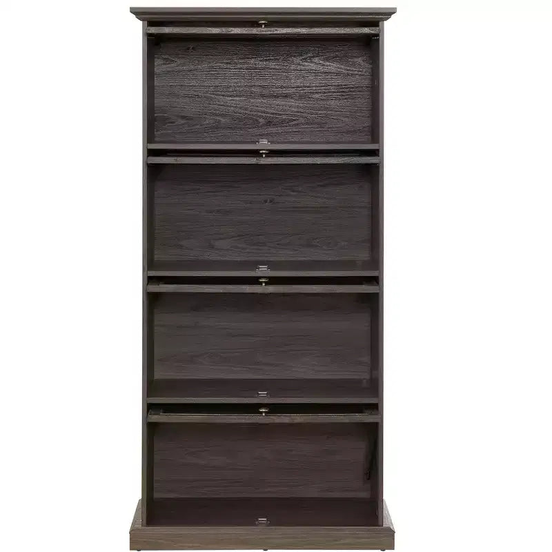 Étagère à 4 niveaux pour livres et CD, Organisateur de rangement pour salon, couloir et bureau