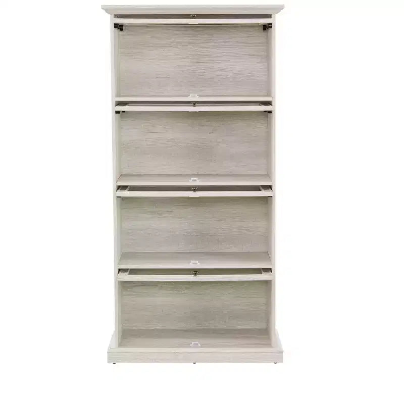 Étagère à 4 niveaux pour livres et CD, Organisateur de rangement pour salon, couloir et bureau