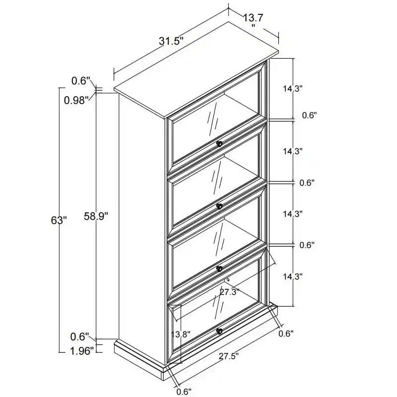 Étagère à 4 niveaux pour livres et CD, Organisateur de rangement pour salon, couloir et bureau