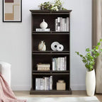 Étagère à 4 niveaux pour livres et CD, Organisateur de rangement pour salon, couloir et bureau