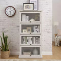 Étagère à 4 niveaux pour livres et CD, Organisateur de rangement pour salon, couloir et bureau
