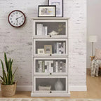 Étagère à 4 niveaux pour livres et CD, Organisateur de rangement pour salon, couloir et bureau