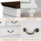 Grande commode de ferme à 9 tiroirs, commode rustique en bois pour chambre à coucher et salon