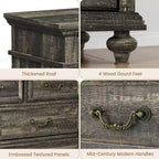 Grande commode de ferme à 9 tiroirs, commode rustique en bois pour chambre à coucher et salon