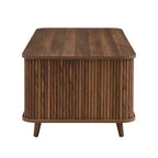 Table basse multi-rangements avec portes coulissantes et tiroir