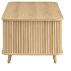 Table basse multi-rangements avec portes coulissantes et tiroir