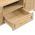 Table basse multi-rangements avec portes coulissantes et tiroir