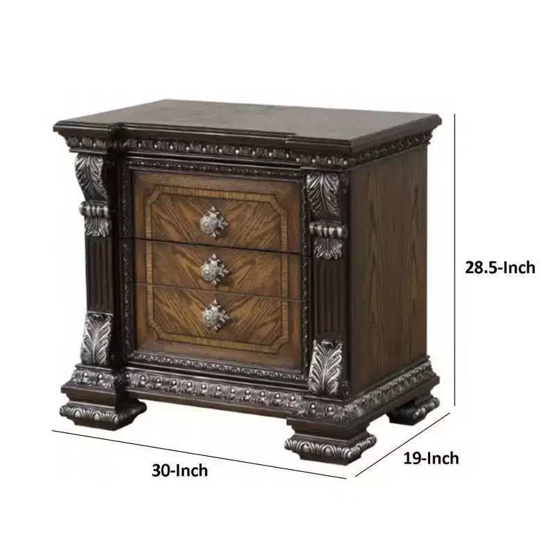 Table de chevet avec tiroir caché et chargement USB A/C