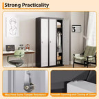 Casier métallique 1 porte, Armoire de rangement étroite en acier avec tringle de suspension et étagère pour bureau, école, salle de sport