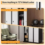 Casier métallique 1 porte, Armoire de rangement étroite en acier avec tringle de suspension et étagère pour bureau, école, salle de sport