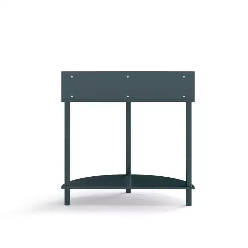 Table d'appoint élégante semi-circulaire avec 2 armoires en rotin et étagère inférieure pour salon, chambre et couloir