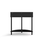 Table d'appoint élégante semi-circulaire avec 2 armoires en rotin et étagère inférieure pour salon, chambre et couloir