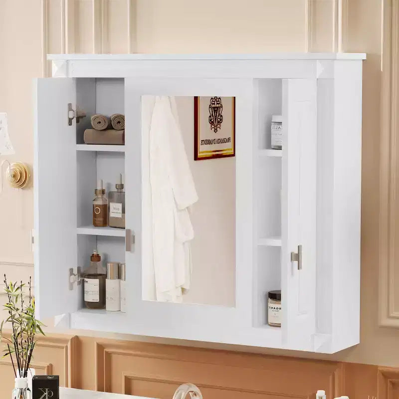 Armoire à pharmacie rectangulaire à montage en surface avec miroir et étagères réglables (L x H)