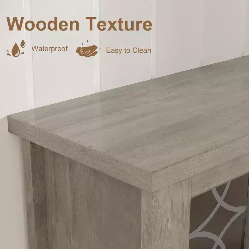 Meuble TV de ferme pour téléviseur, meuble de divertissement du milieu du siècle avec 3 tiroirs et 2 portes de rangement, table console TV média en bois pour salon