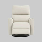 Nursery Glider Recliner with Swivel Rocking Motion, High Back PU Leather Chair for Nursery, Living Room and Bedroom