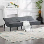 Canapé Futon avec dossier réglable sur 5 positions, cadre entièrement en fer et revêtement en polyester