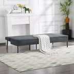 Canapé Futon avec dossier réglable sur 5 positions, cadre entièrement en fer et revêtement en polyester