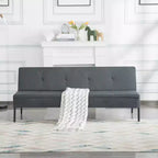 Canapé Futon avec dossier réglable sur 5 positions, cadre entièrement en fer et revêtement en polyester