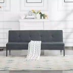 Canapé Futon avec dossier réglable sur 5 positions, cadre entièrement en fer et revêtement en polyester